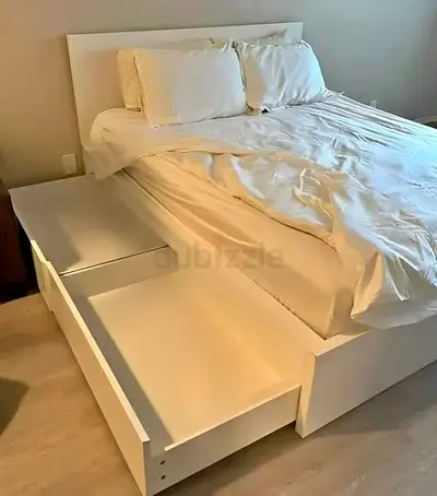 IKEA malam bed with mattress queen size bed