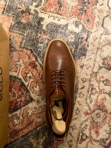 Brown leather mens dress shoes - size eu 41, not used