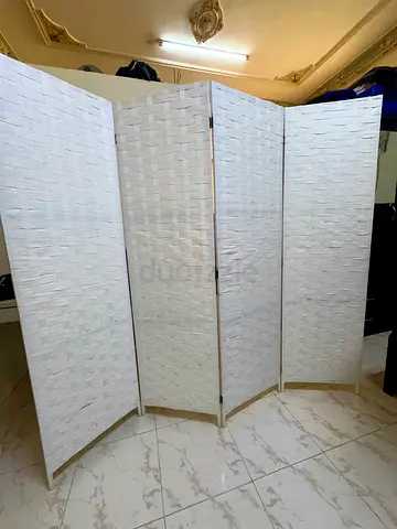 White 6-Panel Folding Room Divider / Privacy Screen