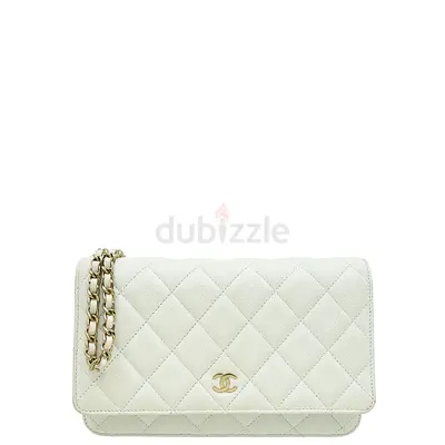 Authentic Chanel CC Classic Wallet on Chain White