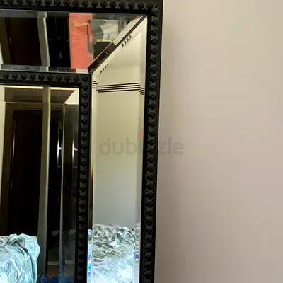 Large Decorative Black Framed mirror . length 51.71vm