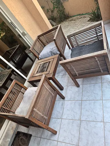Set of Wooden Outdoor Garden Chairs