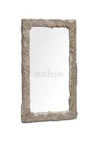 Large Rustic Textured Full-Length Wall Mirror - Concrete Finish