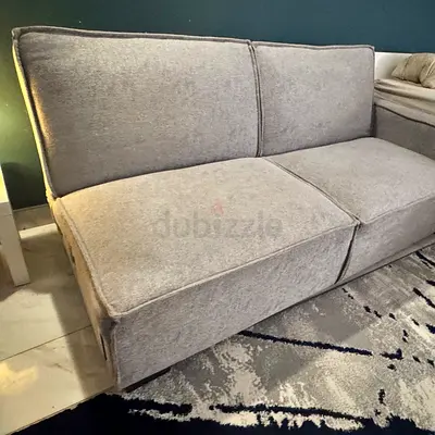 Light grey 2-seater sofa cum bed- good condition