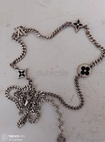 Silver-tone Designer Motif Chain Bracelet/Necklace (pre-owned)