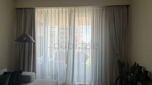 Set curtain blackout grey color and chiffon 4 pieces