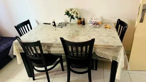 Wooden Dining Table with 4 Chairs - Good Condition