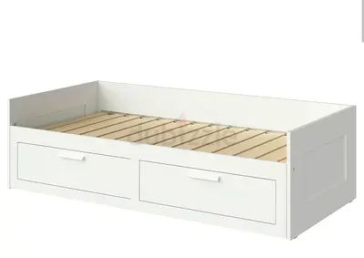 IKEA White Daybed with Storage Drawers with 2 mattresses - Single/Small Double Frame