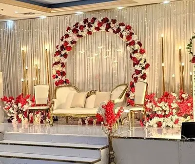 Luxury White Floral Wedding Arch 🌸 | Outdoor Ceremony Decor Dubai