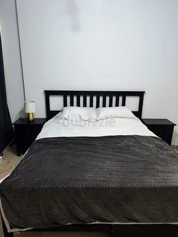 IKEA HEMNES King Bed + Mattress + 2 Bedside Tables