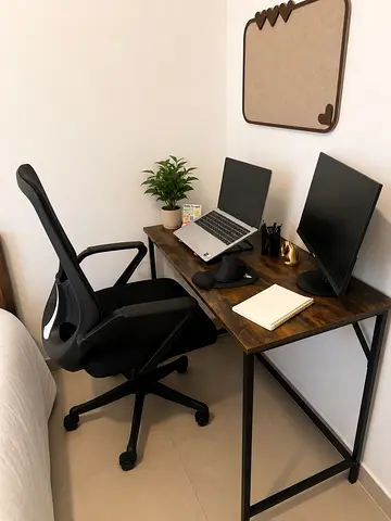 Office desk with office chair - excellent condition -