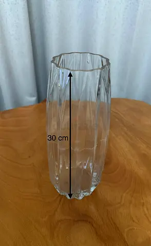 Clear Tall Glass Vase - 30 cm