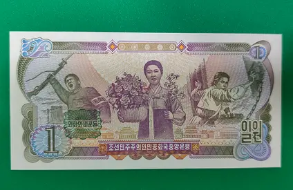 North Korean 1 Won Banknote (Vintage Collectible)