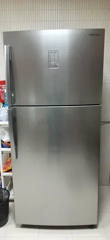 Samsung Double Door Refrigerator - Stainless Steel, Good Condition 80cm front ,height 180cm side79cm