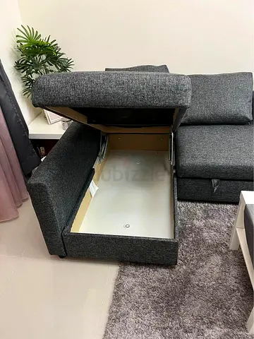 IKEA Friheten Sofa Cumbed Grey L-shaped Storage Sofa with Chaise - Good Condition