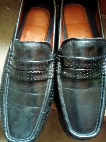 Black Leather Men Lofer , Good Used Condition