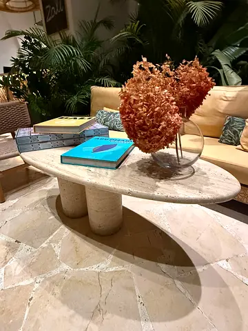 Oval Travertine Coffee Table