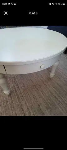 White round coffee table - compact wooden side table