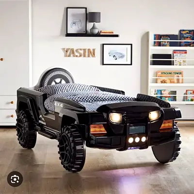 Jeep Car Bed 90x190 cm – Lights  Sound Working – AED 400