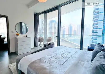 Spacious 1BR | 2 Balconies | Full Marina & Sea view