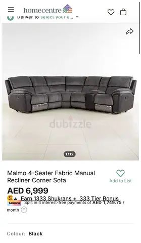 5-seater Fabric Manual recliner corner sofa