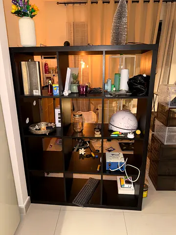IKEA KALLAX-style 12-cube Black Storage Shelf Unit - Good Condition