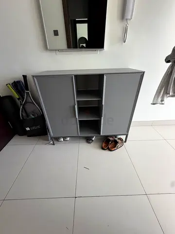 Storage/ library in grey metal