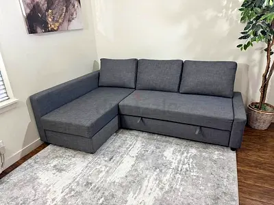Ikea Gray Friheten L-shaped sofa combed - Used Like New