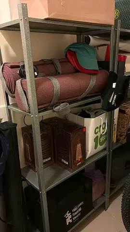 Storage shelves x3 with 4 shelves each