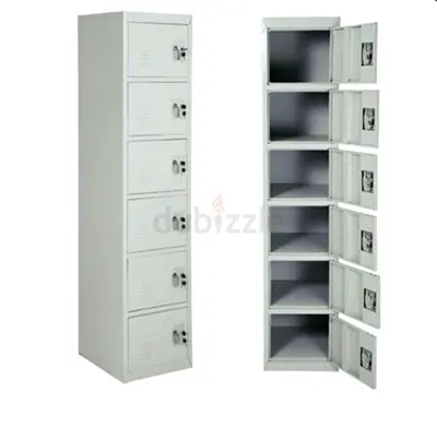6-Door Metal Locker / Staff Personal Storage Cabinet - Grey