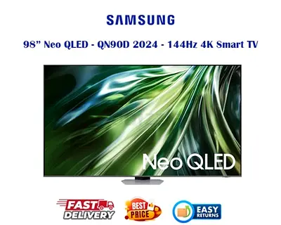 Samsung 98 Inch Smart TV UAE - Neo QLED QN90D 2024 Model - FREE DELIVERY, INSTALLATION, WARRANTY