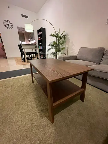 Ikea Wood Coffee Table with Lower Shelf - Good Condition - 90x55x49cm
