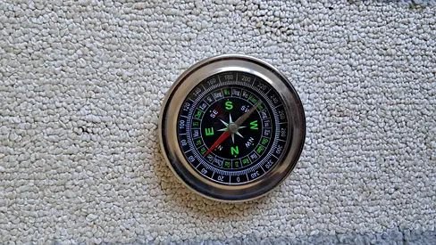 Compass for wind direction guide