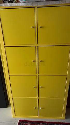 Yellow 6-Door Storage Cabinet / Wardrobe - Good Condition