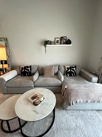 Modern 3-Seater Modular Sofa in Light Grey