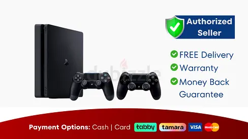 Sony PlayStation 4 Slim 500GB Jet Black Console Double Controller Bundle - Warranty - Free Delivery