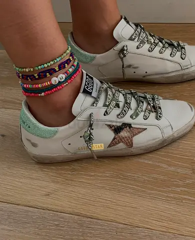 Golden Goose white leather sneakers with star detail, size 39