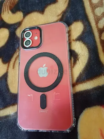 iPhone12 (red) with clear MagSafe case - good condition