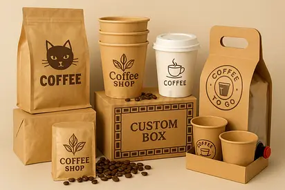 Premium Custom Printed Coffee Cups bags – Café Branding  ☕📦