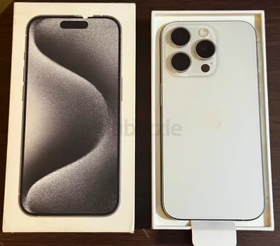 Apple iPhone 15 Pro 128GB TDRA (white titanium ) with Box and Accessories battery health 85%