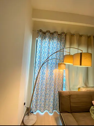 Modern arc floor lamp with triple shades