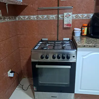 Nobel 60 x 60 Gas Cooker, 4 Gas Burner, Gas Oven  Gas Grill, 6 Knob Control, Manual Button Ignitio