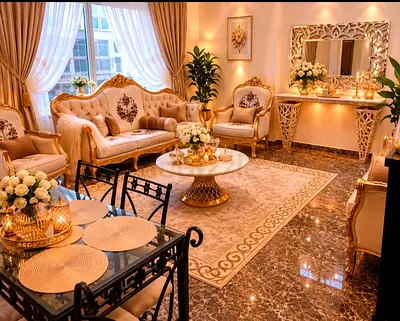 Luxury Sofa set 7 person 3+2+1+1 _ كنب فاخر ٧ اشخاص بيع مستعجل ٣+٢+١+١