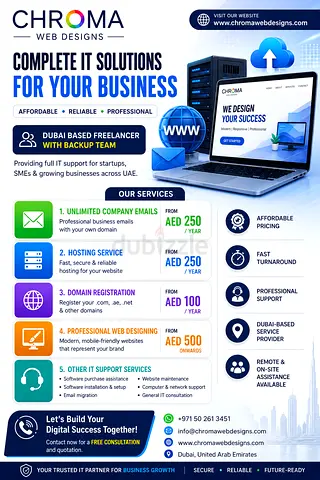 Affordable IT Services in Dubai – Company Emails, Domains, Hosting  Websites