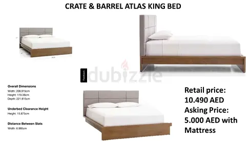 ATLAS KING BED CRATE AND BARREL