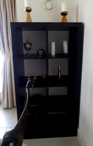 Solid Black 8-Cube Display Shelving Unit - Good Condition