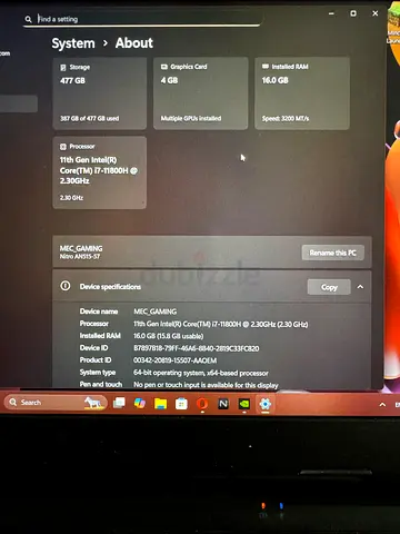 Acer Nitro 5 gaming laptop i7