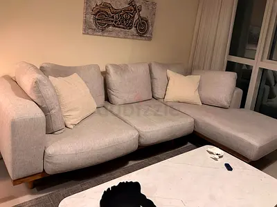 West Elm L Shape Original Sofa Beige Excellent Condition