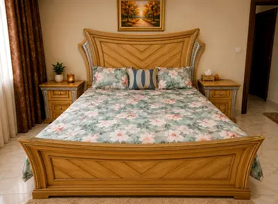 King size bed, Cupboard and dressing