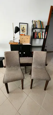 Dining chairs and bench